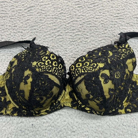 Playfull Promises Bra 40C Full Coverage Gold Black Lace Sexy Beautiful Intimate - Picture 1 of 10